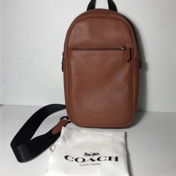 CoachPebbled Leather Sling Pack Backpack
